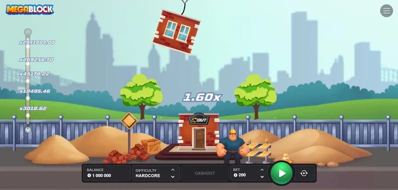 Mega Block Slot - Interfaccia di gioco e blocchi colorati